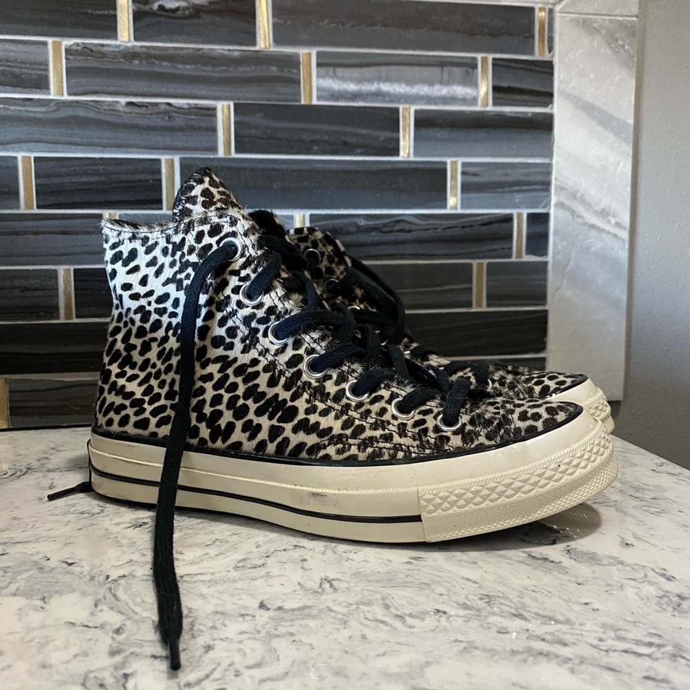 Converse Chuck Taylor All Star 70 High Top Sneaker, Leopard Pony Hair, Size 7